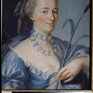 Eau. Portrait de la comtesse Praskovie Alexandrovna Bruce (nee Roumiantsev, 1729-1785). (Water. Portrait of the Countess Praskovya Bruce). Dame d honneur d Elisabeth I de Russie, dite la clemente (1709-1762)