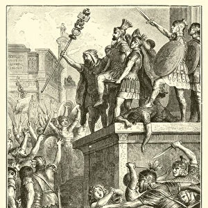 Election of a Roman Emperor by the soldiery (engraving)