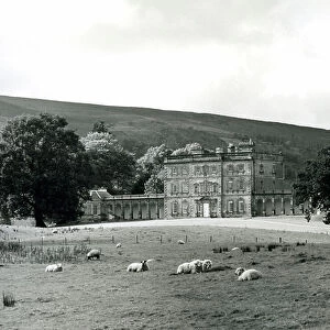 The entrance front of Florence Court, County Fermanagh, seen from the east, from 100 Favourite Houses (b/w photo)
