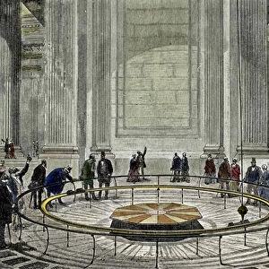 The famous experience of the Pendulum by Leon Foucault in 1851 demonstrating the rotation