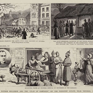 Father Kelleher and the "Plan of Campaign"on the Ponsonby Estate, near Youghal, Ireland (engraving)