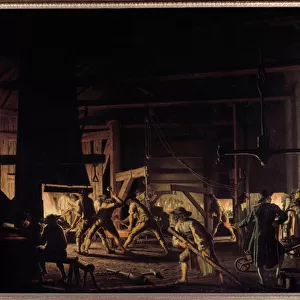 A forge in the 18th century Painting by Per Hillestrom (1732-1816) 18th century Stockholm