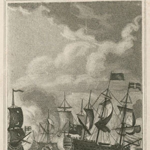 The French defeated by Lord Howe at the Glorious First of June, 1794 (engraving)