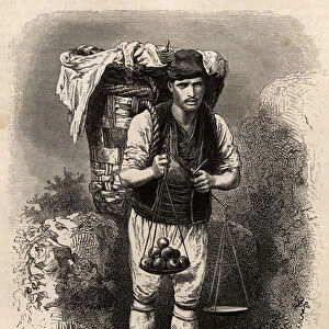 Fruitier, a merchant itinerant of fresh fruit, with his transport hood
