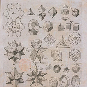 Geometric shapes, from Harmonices Mundi by Johannes Kepler (1571-1630