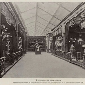 Gewerbe Ausstellung 1896: Bronzewaaren- und Lampen-Industrie (b / w photo)