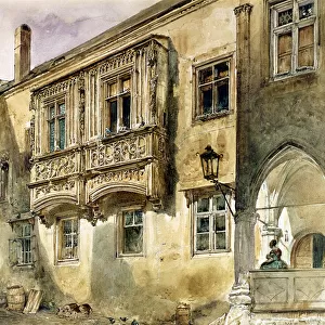 Gothic balcony in the courtyard of Klosterneuburg Abbey, c. 1840 (w / c on paper)