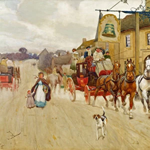 The Great North Road, The Bell at Stilton, 1902 (w / c on paper)
