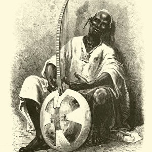 Griot (Improvisatore) of Niantanso, type of Malinka (engraving)