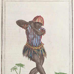 Griot or Minstrel of Senegal, 1796 (coloured engraving)