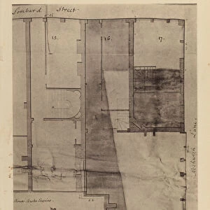 Ground plan of Lloyds Coffee House, 16 Lombard Street, London, 1773 (litho)