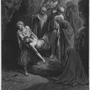 Gustave Dore Bible: The burial of Christ (engraving)