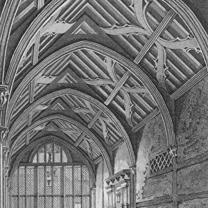 Hall of the Brotherhood of the Holy Trinity, in St Botolphs Parish, Aldersgate, as remaining in February 1790, London (engraving)