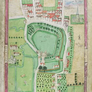 Hertford Castle and Castle Yard, from the Survey thereof taken by Symon Basyll Surveyor