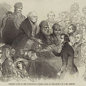 Ibrahim Pacha at the Distribution of the Prizes of the Society of Arts, Adelphi (engraving)