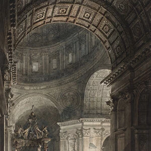 Illumination of the Cross in St. Peters on Good Friday, 1787 (w / c and etching)