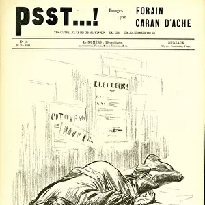 Illustration in Psst... !, 1898-5-21 - Anti-Semitism, Elections, Case Dreyfus, Misere, Alcohol Alcohol, Legislative, Posters Display