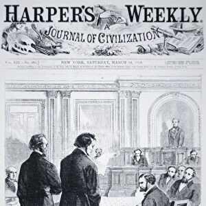 The Impeachment of President Andrew Johnson (1808-75) front page of Harper