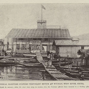 The Imperial Maritime Customs Temporary Office at Wuchan, West River, China (litho)