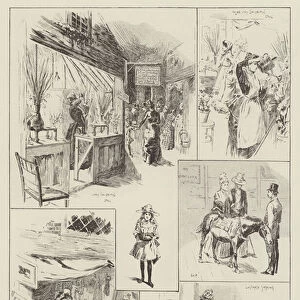 The Irish Exhibition, Fancy Fair in the Old Irish Market-Place (engraving)