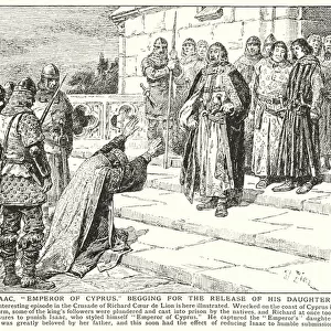 Isaac, "Emperor of Cyprus, "begging for the release of his daughter (litho)