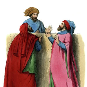 Italian artisans - male costume of 14th century
