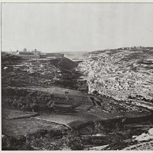 Jerusalem, Panorama of Jerusalem and Siloam (b / w photo)