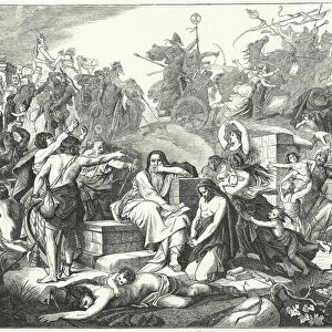 The Jews being taken in captivity in Babylon (engraving)
