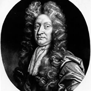 John Dryden (1631-1700) engraved by William Faithorne (1616-91) (engraving) (b&w photo)
