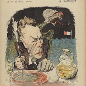 Joseph Chamberlain, Illustration for Le Rire (colour litho)