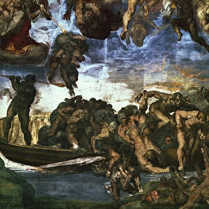 Last Judgement: detail from the bottom right corner, Sistine Chapel (fresco)