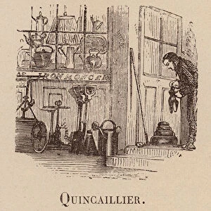 Le Vocabulaire Illustre: Quincaillier; Ironmonger; Eisenkramer (engraving)