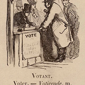 Le Vocabulaire Illustre: Votant; Voter; Votirende (engraving)