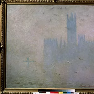"Les mouettes, la Tamise, le Parlement de Londres"(Seagulls. The Thames in London. The Houses of Parliament) Peinture de Claude Monet (1840-1926). 1903-1904 Impressionnisme. Dim. 81 x 92 cm Moscou