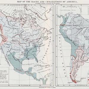Map of the Races and Civilizations of America (colour litho)