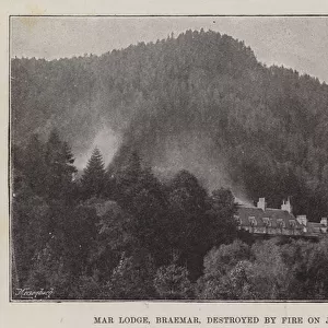 Mar Lodge, Braemar, destroyed by Fire on 14 June (b / w photo)