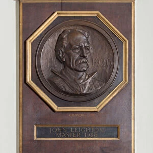 Medal featuring John Leighton, 1926 (bronze relief in wooden frame)