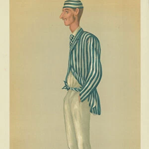 Mr Markham Spofforth, the demon bowler, 13 July 1878, Vanity Fair cartoon (colour litho)