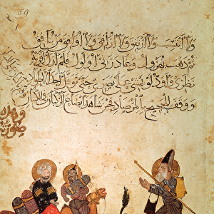 Ms Ar 3929 f. 69, Abu Zayd leaves al-Harith during the Pilgrimage to northern Iraq