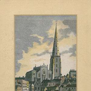 NW View of Walsall Church, 1794 (coloured engraving)