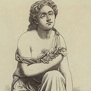 "Nydia, the Blind Flower-Girl of Pompeii, gathering Flowers in the Garden of Glaucus, "by C F Fuller, in the Royal Academy Exhibition (engraving)