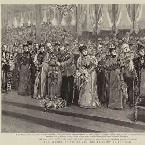 The Opening of the Bridge, the Ceremony on the Dais (engraving)