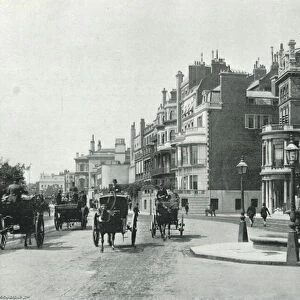 Park Lane, looking North from Hamilton Place (b / w photo)
