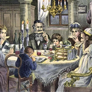 The Passover Meal (colour litho)