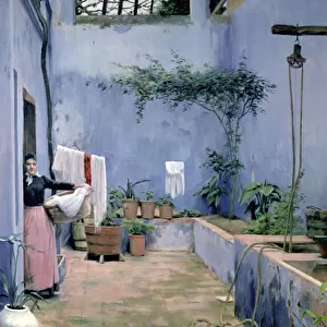 Patio Interior (oil on canvas)