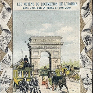 Place de l Etoile in Paris in 1894 - the steam trams - the mails - the big omnibuses