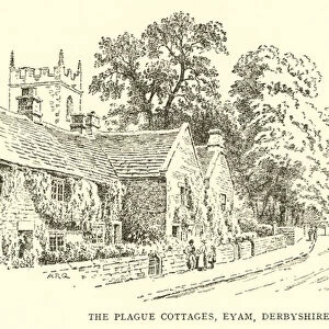 The Plague Cottages, Eyam, Derbyshire (engraving)