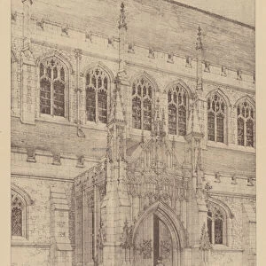 Porch of St Marys Church, Portsea (engraving)