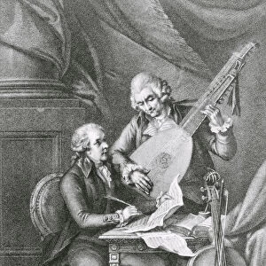 Portrait of Franz Joseph Haydn (1732-1809) and Wolfgang Amadeus Mozart (1756-91