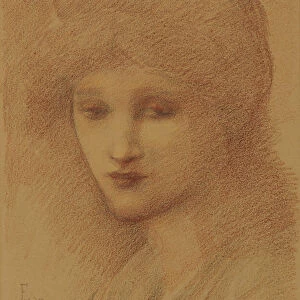 Portrait of Laura Lyttelton, nee Tennant, with her Eyes Downcast, 1885 (pencil